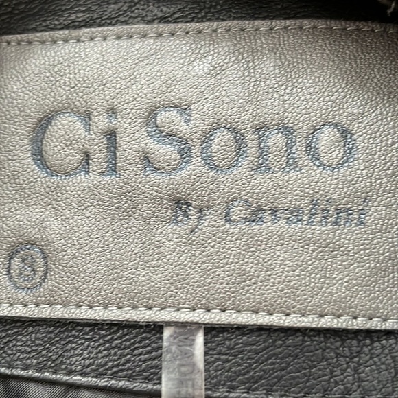 Ci Sono By Cavalini Vegan leather bikers jacket SIZE S - Picture 7 of 8